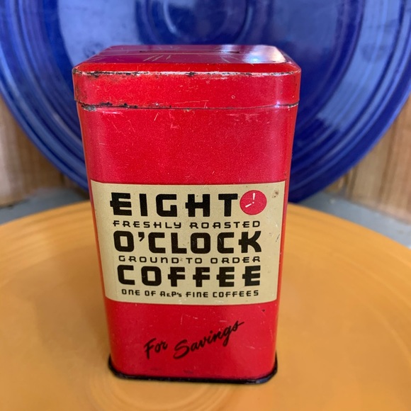 Eight O'Clock Coffee Red Tin Coin Bank - Picture 3 of 6